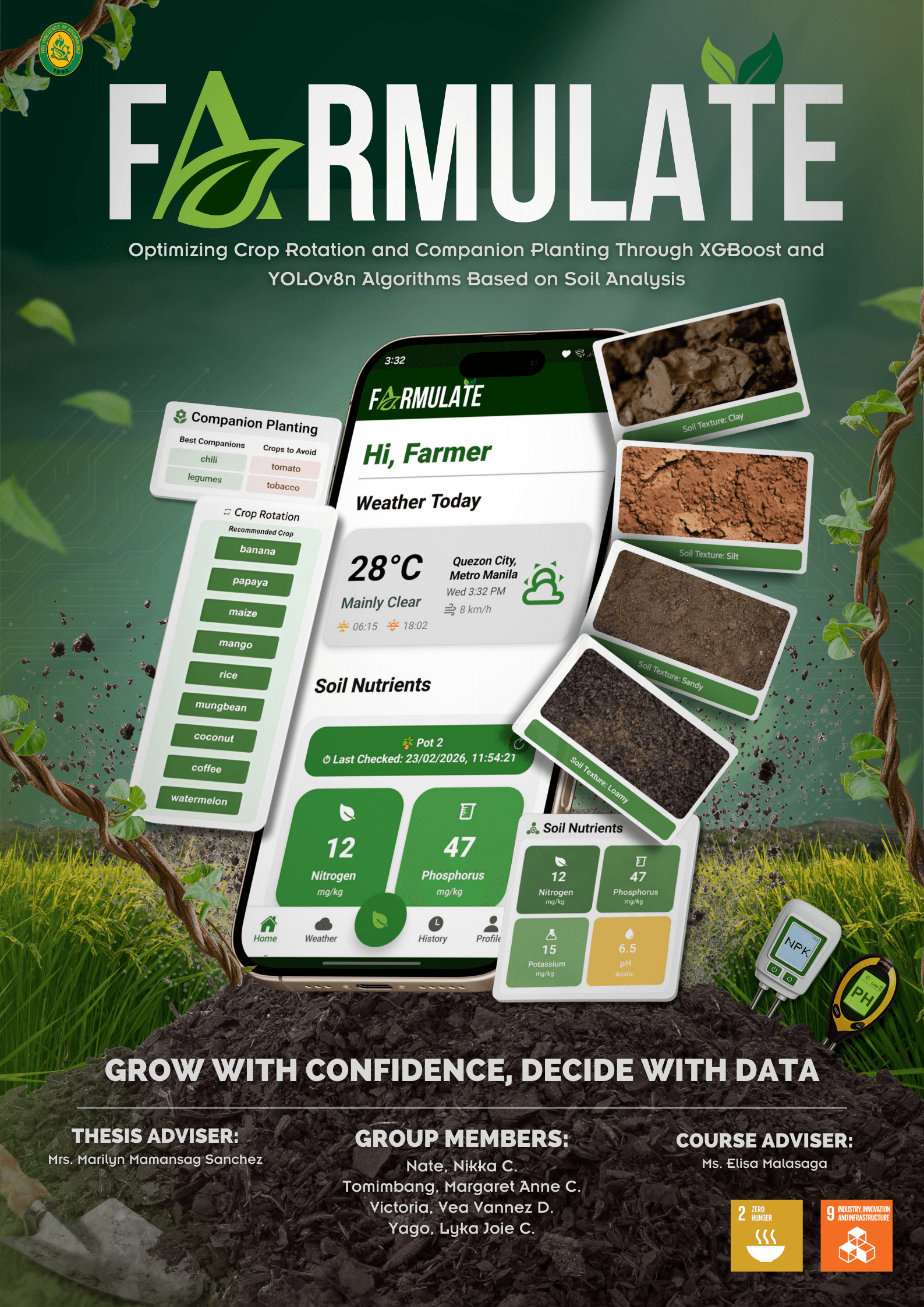 Farmulate: Optimizing Crop Rotation and Companion Planting Through XGBoost and YOLOv8n Algorithms Based on Soil Analysis